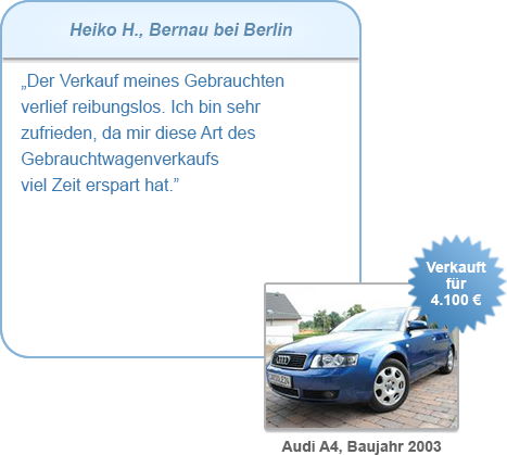 Bewertung von Heiko H. Bernau bei Berlin mit dem verkauften Fahrzeug