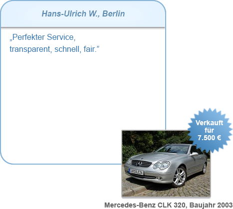 Bewertung von Hans-Ulrich W. Berlin mit dem verkauften Fahrzeug
