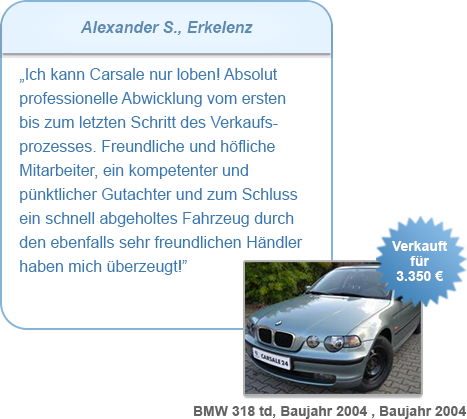 Bewertung von Alexander S. Erkelenz mit dem verkauften Fahrzeug