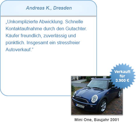 Bewertung von Andreas K. Dresden mit dem verkauften Fahrzeug